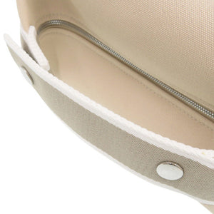 未使用 エルメス ブリッド ア ブラック PM コットン ベージュ シルバー金具 ハンドバッグ 0498【中古】HERMES