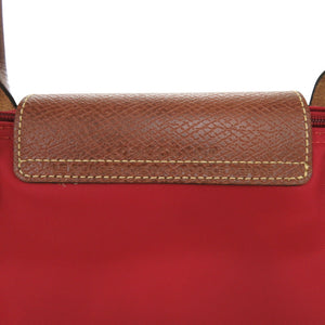新品同様 ロンシャン ル プリアージュ 1623089545 ナイロン レザー レッド ハンドバッグ 赤 0533【中古】Longchamp