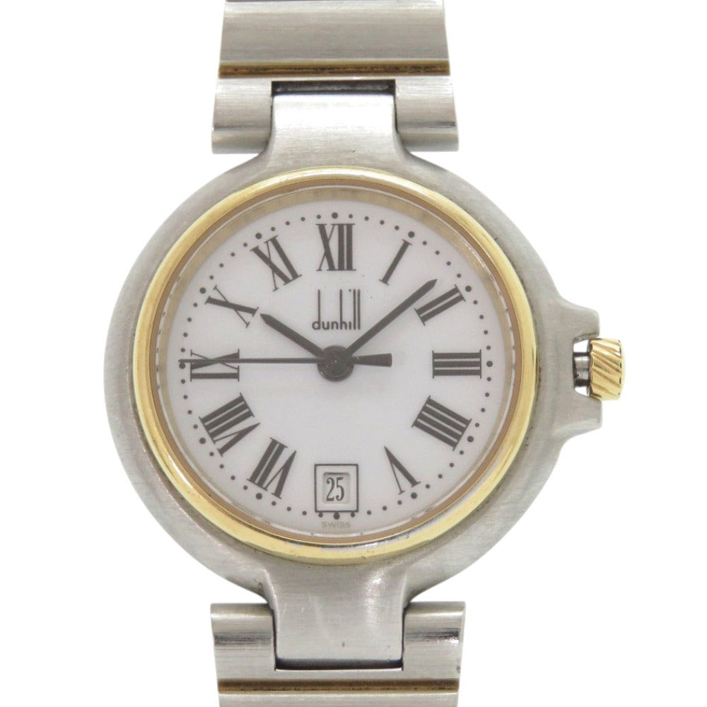 ダンヒル ミレニアム SS ホワイト 白文字盤 ゴールド シルバー クオーツ 腕時計 0551【中古】Dunhill