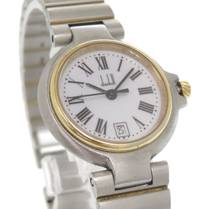 ダンヒル ミレニアム SS ホワイト 白文字盤 ゴールド シルバー クオーツ 腕時計 0551【中古】Dunhill