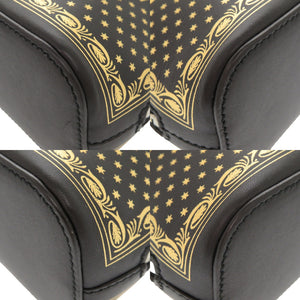 新品同様 グッチ × SEGA GUCCYプリント 511189 レザー ブラック ゴールド ショルダーバッグ 0558【中古】GUCCI