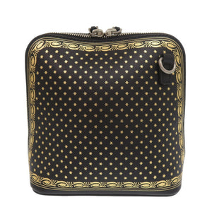 新品同様 グッチ × SEGA GUCCYプリント 511189 レザー ブラック ゴールド ショルダーバッグ 0558【中古】GUCCI