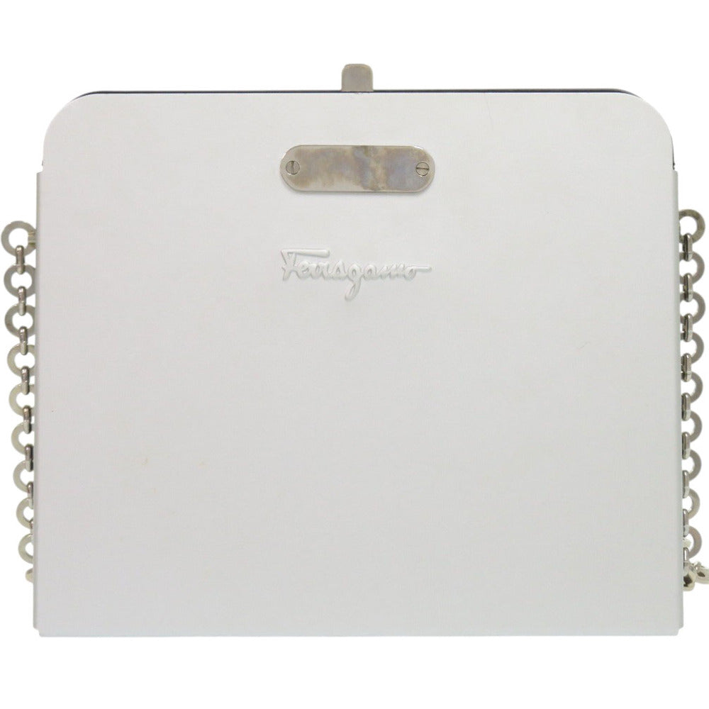 美品 サルヴァトーレフェラガモ ガンチーニ AU-21 6717 アルミ シルバー ショルダーバッグ 0564【中古】Salvatore Ferragamo