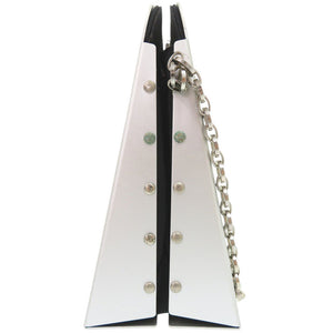 美品 サルヴァトーレフェラガモ ガンチーニ AU-21 6717 アルミ シルバー ショルダーバッグ 0564【中古】Salvatore Ferragamo