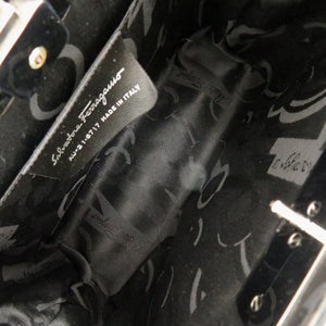 美品 サルヴァトーレフェラガモ ガンチーニ AU-21 6717 アルミ シルバー ショルダーバッグ 0564【中古】Salvatore Ferragamo