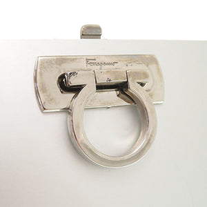 美品 サルヴァトーレフェラガモ ガンチーニ AU-21 6717 アルミ シルバー ショルダーバッグ 0564【中古】Salvatore Ferragamo