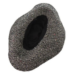 美品 シャネル ツイード帽子 スパンコール コットン ウール ブラック 0571【中古】CHANEL