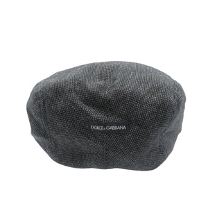 美品 ドルチェアンドガッバーナ ウール レーヨン ブラック レオパード ハンチング 帽子 0574【中古】DOLCE&GABBANA