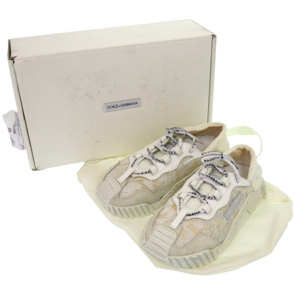 新品同様 ドルチェアンドガッバーナ NS1 スリッポン キッズ レース ナイロン 約20cm 白 スニーカー 0577【中古】DOLCE&GABBANA