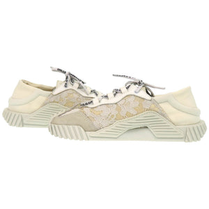 新品同様 ドルチェアンドガッバーナ NS1 スリッポン キッズ レース ナイロン 約20cm 白 スニーカー 0577【中古】DOLCE&GABBANA