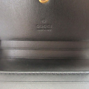 新品同様 グッチ 466492 レザー ブラック 黒 2つ折り財布 財布 0583【中古】GUCCI