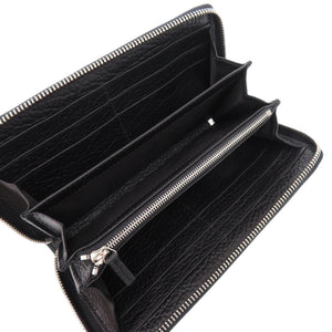 新品同様 グッチ ラウンドファスナー ダブルG エンボス 625558 グレインレザー ブラック 黒 長財布 0586【中古】GUCCI