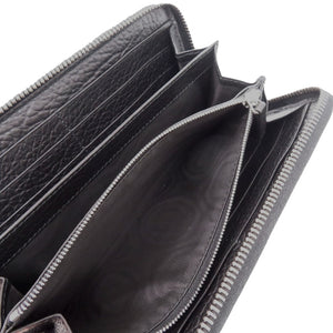 新品同様 グッチ ラウンドファスナー ダブルG エンボス 625558 グレインレザー ブラック 黒 長財布 0586【中古】GUCCI