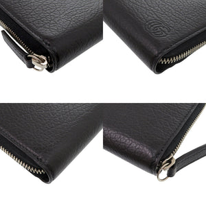 新品同様 グッチ ラウンドファスナー ダブルG エンボス 625558 グレインレザー ブラック 黒 長財布 0586【中古】GUCCI