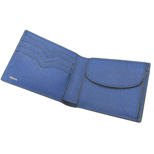 新品同様 ヴァレクストラ レザー ブルー 青 2つ折り財布 財布 0589【中古】Valextra