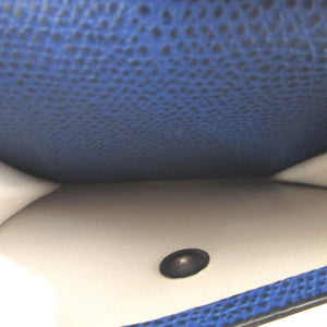 新品同様 ヴァレクストラ レザー ブルー 青 2つ折り財布 財布 0589【中古】Valextra