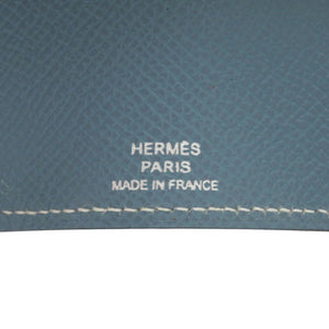新品同様 エルメス 6連キーケース セリエ エテュイクレ6 ヴォーエプソン ブルージーン シルバー金具 □J刻印(2006年製) キーケース 青 0594【中古】HERMES