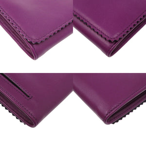 新品同様 ロエベ ラウンドファスナー タッセル アナグラム 101111 ナッパレザー ゴールド金具 パープル 紫 長財布 0595【中古】LOEWE