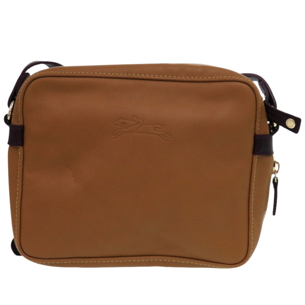 美品 ロンシャン レザー キャメル 茶 ショルダーバッグ 0602【中古】Longchamp