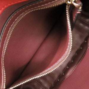 新品同様 ヴァレンティノ ガラヴァーニ 2WAY ハートスタッズ チェーンショルダー UW0B0122PHY レザー レッド ハンドバッグ 赤 0605【中古】Valentino Garavani