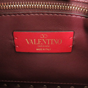 新品同様 ヴァレンティノ ガラヴァーニ 2WAY ハートスタッズ チェーンショルダー UW0B0122PHY レザー レッド ハンドバッグ 赤 0605【中古】Valentino Garavani