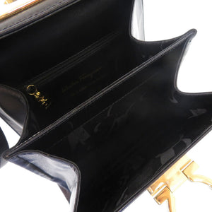 美品 サルヴァトーレフェラガモ ガンチーニ AQ-212193 レザー ブラック 黒 ハンドバッグ 0608【中古】Salvatore Ferragamo
