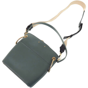 新品同様 クロエ 2way クロエ ロイ ミニバケット 01-19-75-65 レザー グリーン 緑 ハンドバッグ 0609【中古】Chloe