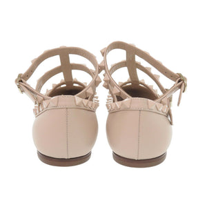 未使用 ヴァレンティノ ガラヴァーニ ロックスタッズ ポインテッドトゥ 2W0S376 22.5cm レザー パウダー ベージュ パンプス 0619【中古】Valentino Garavani