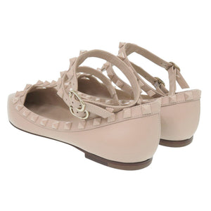 未使用 ヴァレンティノ ガラヴァーニ ロックスタッズ ポインテッドトゥ 2W0S376 22.5cm レザー パウダー ベージュ パンプス 0619【中古】Valentino Garavani