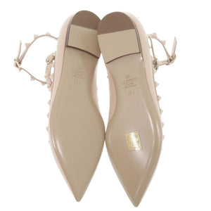 未使用 ヴァレンティノ ガラヴァーニ ロックスタッズ ポインテッドトゥ 2W0S376 22.5cm レザー パウダー ベージュ パンプス 0619【中古】Valentino Garavani