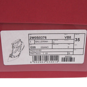 未使用 ヴァレンティノ ガラヴァーニ ロックスタッズ ポインテッドトゥ 22cm レザー ブラウン パンプス 0620【中古】Valentino Garavani