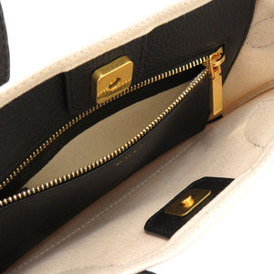 未使用品 バリー ミニ WAM02G CV034 キャンバス レザー ゴールド金具 ブラック 黒 ショルダーバッグ 0621【中古】BALLY