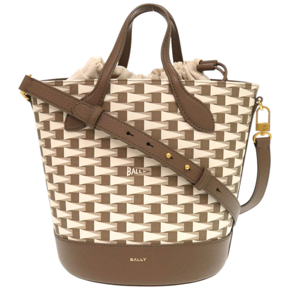 未使用品 バリー 8HOURS バケットバッグ 6304523 レザー セピア ショルダーバッグ 0622【中古】BALLY