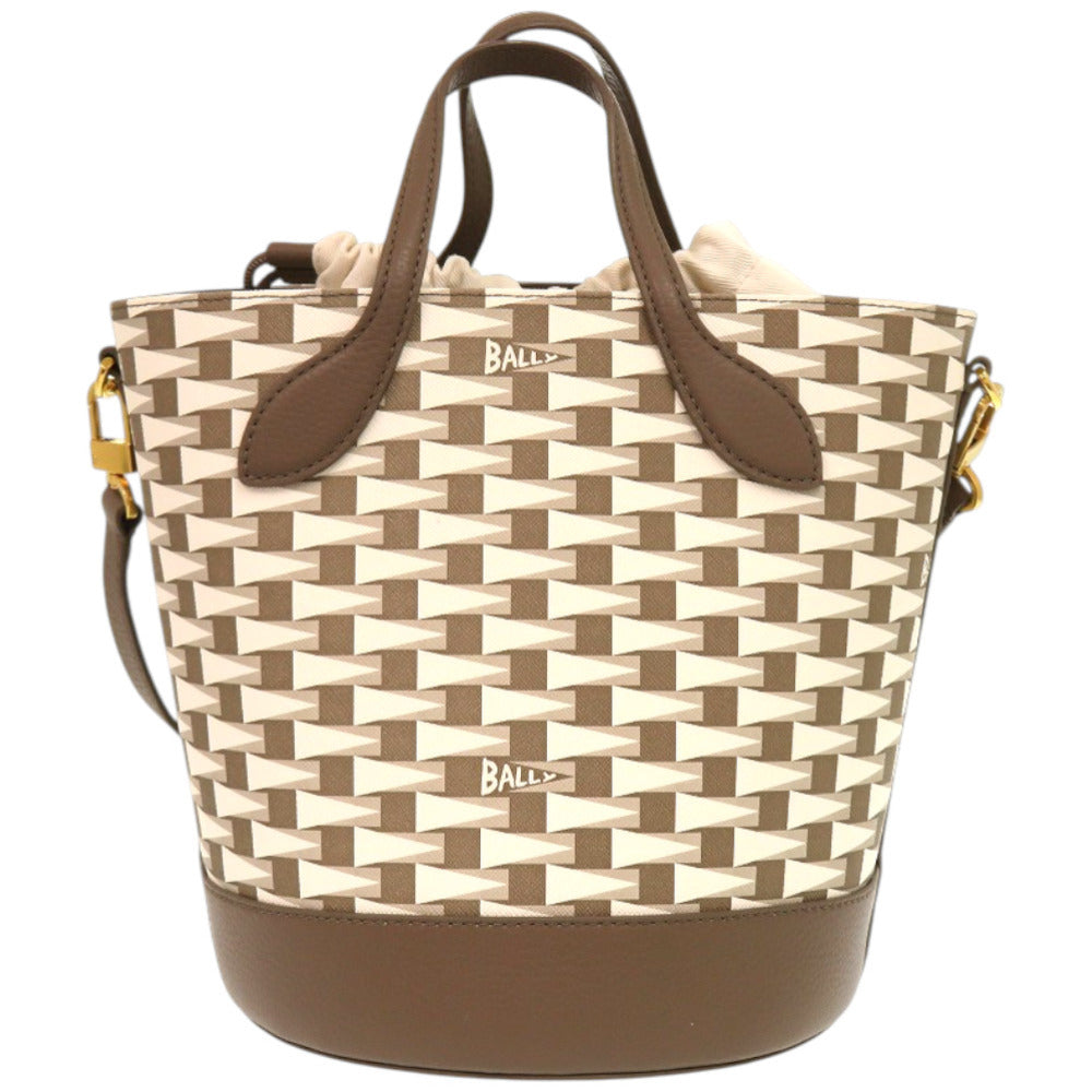 未使用品 バリー 8HOURS バケットバッグ 6304523 レザー セピア ショルダーバッグ 0622【中古】BALLY