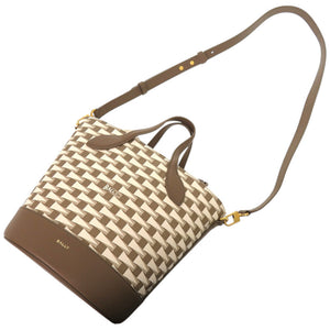 未使用品 バリー 8HOURS バケットバッグ 6304523 レザー セピア ショルダーバッグ 0622【中古】BALLY