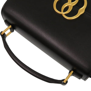 未使用品 バリー ミニエンブレムフォリオ 牛革 ゴールド金具 ブラック 黒ハンドバッグ 0624【中古】BALLY