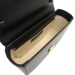 未使用品 バリー ミニエンブレムフォリオ 牛革 ゴールド金具 ブラック 黒ハンドバッグ 0624【中古】BALLY