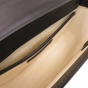 未使用品 バリー ミニエンブレムフォリオ 牛革 ゴールド金具 ブラック 黒ハンドバッグ 0624【中古】BALLY