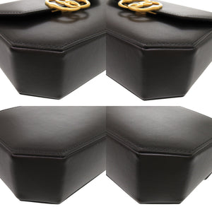 未使用品 バリー ミニエンブレムフォリオ 牛革 ゴールド金具 ブラック 黒ハンドバッグ 0624【中古】BALLY