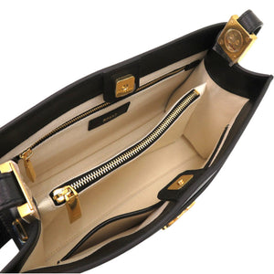 未使用品 バリー Trapeze Soft エンブレム WAO01TVT493U901O グレインレザー キャンバス ブラック 黒 ショルダーバッグ 0625【中古】BALLY