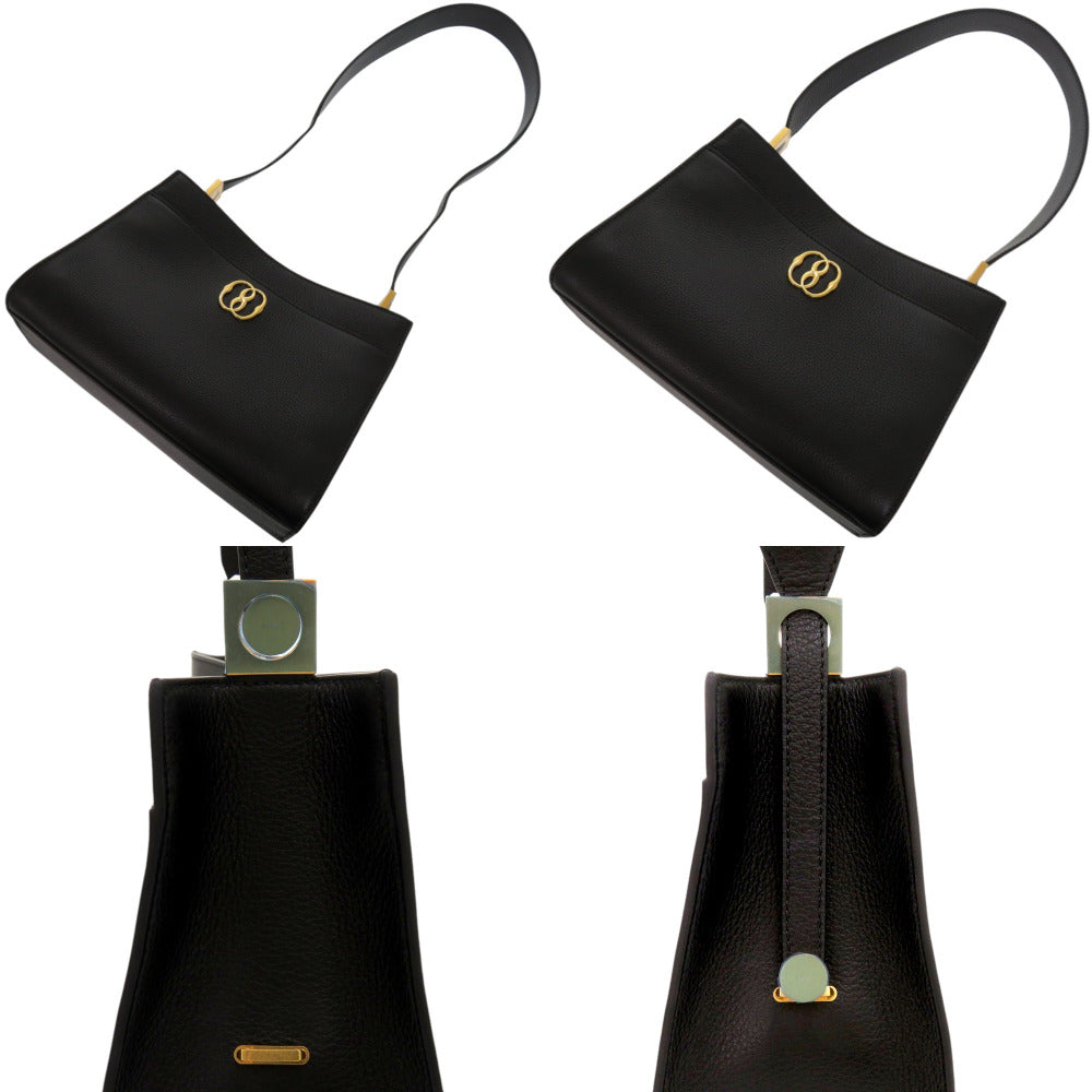 未使用品 バリー Trapeze Soft エンブレム WAO01TVT493U901O グレインレザー キャンバス ブラック 黒 ショルダーバッグ 0625【中古】BALLY