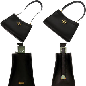 未使用品 バリー Trapeze Soft エンブレム WAO01TVT493U901O グレインレザー キャンバス ブラック 黒 ショルダーバッグ 0625【中古】BALLY