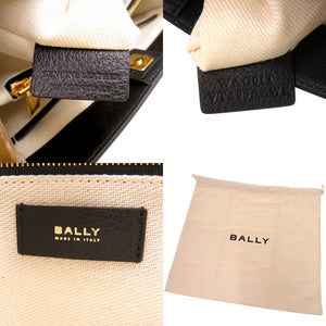 未使用品 バリー Trapeze Soft エンブレム WAO01TVT493U901O グレインレザー キャンバス ブラック 黒 ショルダーバッグ 0625【中古】BALLY