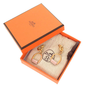 美品 エルメス エリタージュ エケストル エトリエPM ピアス ヴォースイフト モーヴペール ゴールド金具 アクセサリー 0653【中古】HERMES
