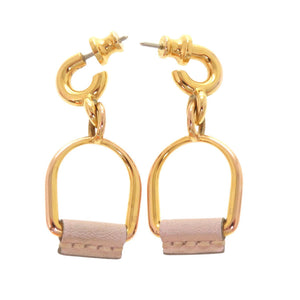 美品 エルメス エリタージュ エケストル エトリエPM ピアス ヴォースイフト モーヴペール ゴールド金具 アクセサリー 0653【中古】HERMES