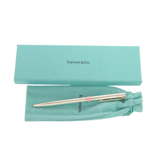 美品 ティファニー Tクリップ シルバー925 ピンク ボールペン 0658【中古】TIFFANY&Co.