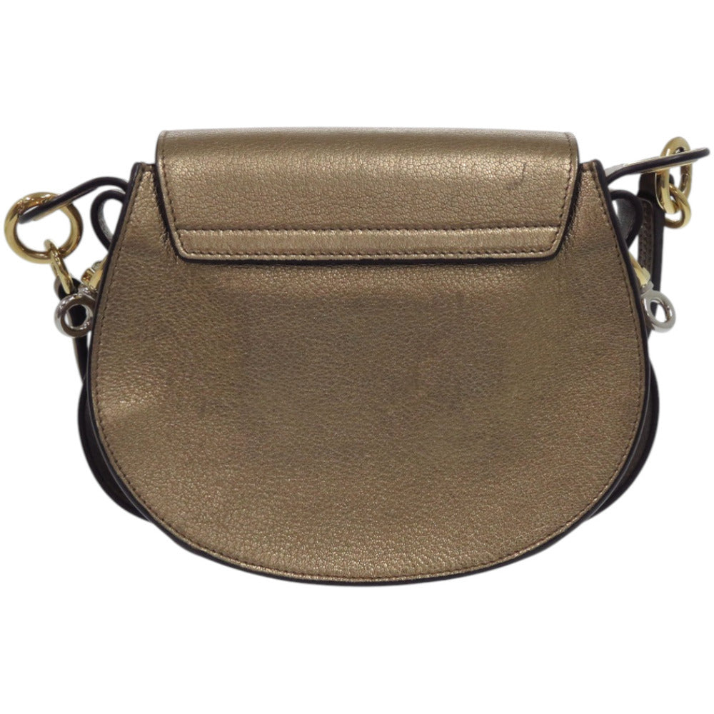 美品 クロエ 2WAY メタル テス スモール 01 19 70 65 3 レザー ゴールド 金 ショルダーバッグ 0659【中古】Chloe