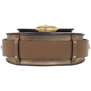 美品 クロエ 2WAY メタル テス スモール 01 19 70 65 3 レザー ゴールド 金 ショルダーバッグ 0659【中古】Chloe