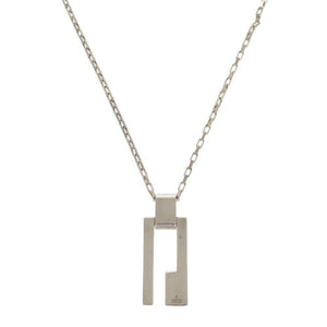 グッチ Gロゴ プレート チェーン シルバー925 ネックレス 0664【中古】GUCCI