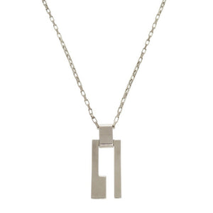 グッチ Gロゴ プレート チェーン シルバー925 ネックレス 0664【中古】GUCCI